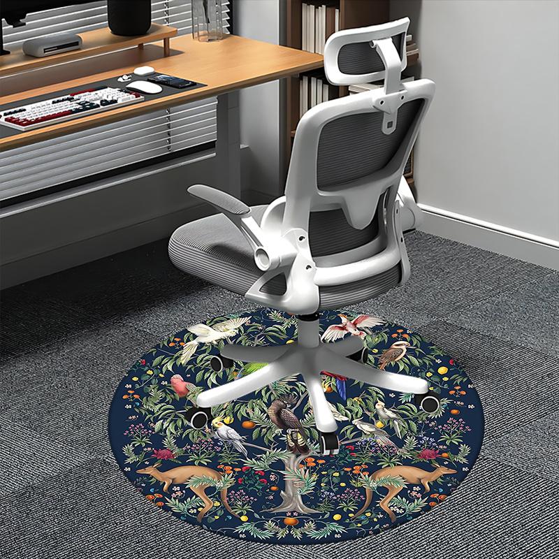 

Birds of Paradise,Floral Nature Scene Chair mat Round Rug Office carpet, Machine Washable, Non slip, Suitable for Living Rooms, Bedrooms 80cm