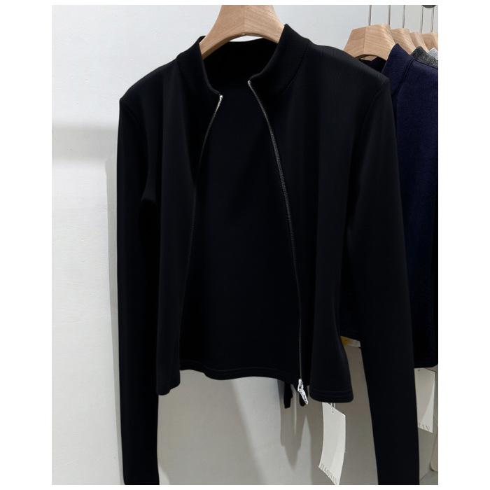 

2025 Women’s High Elastic Slimming Stand Collar T-Shirt, Spring/Autumn Sports Style L