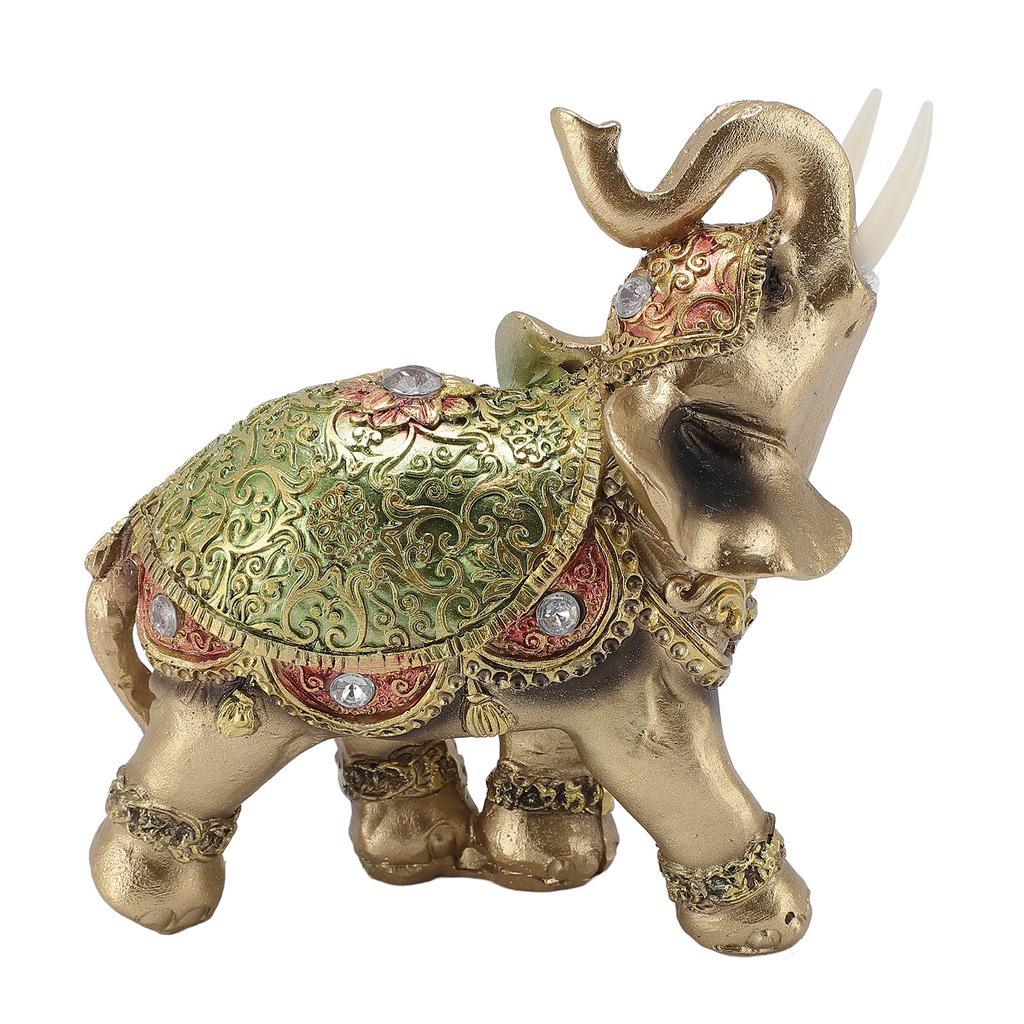 Elephant Statue Wealth Lucky Feng Shui Elephant Figurine Home Decor House Warming Present TV Cabinet Entryway
