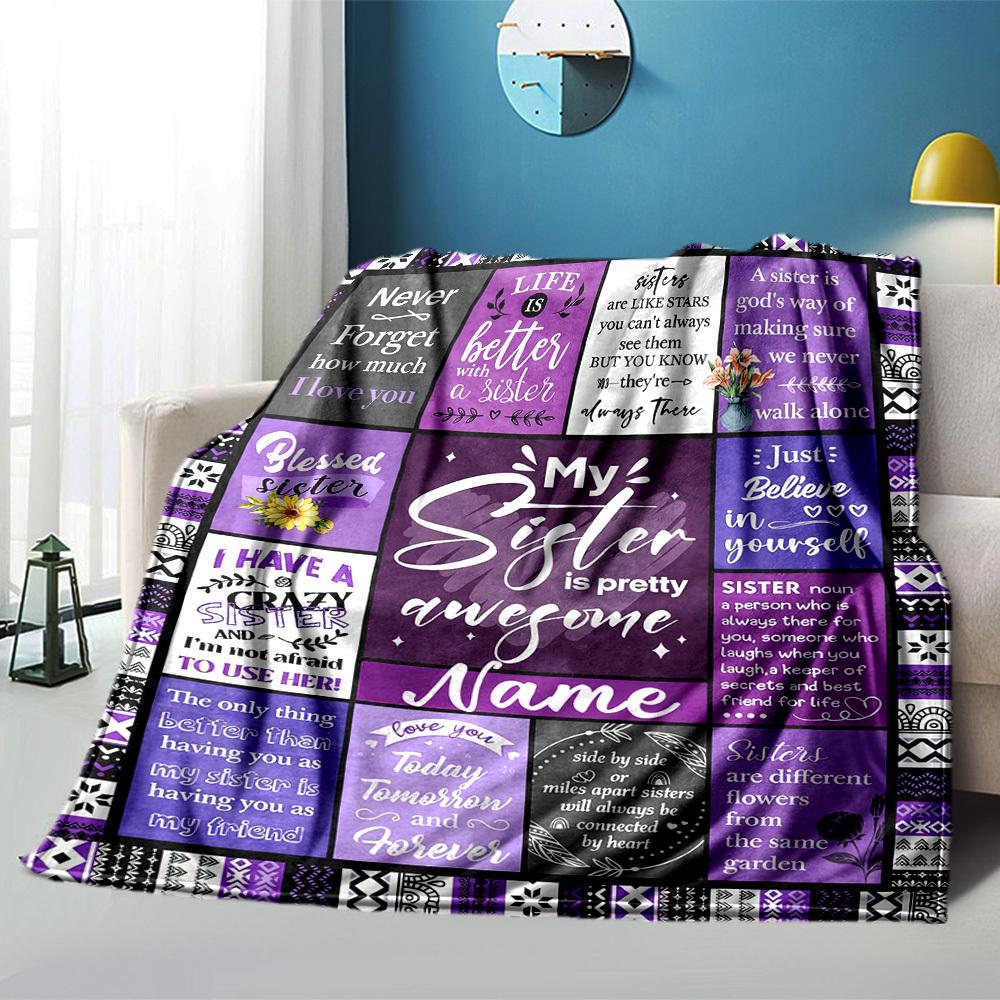 Life Is Better With A Sister Home Customize Your Name Blankets Comfortable Soft And Lightweight Allseason Multipurpose Blanket Suitable For Picnics
