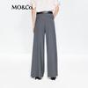 MO&Co. C+ Series Acetate Wool Blend Wide-Leg Trousers