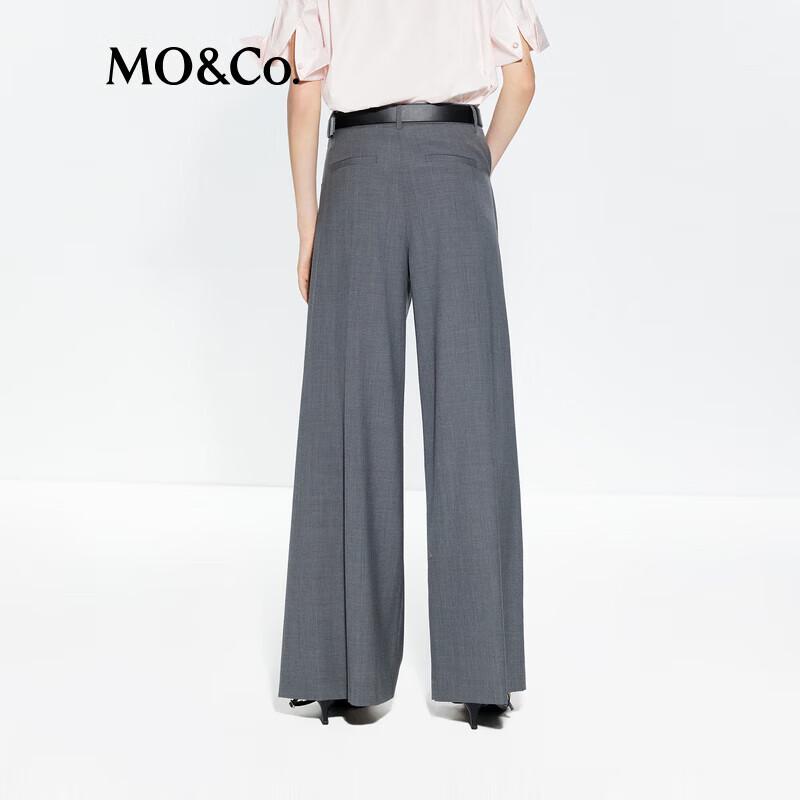 MO&Co. C+ Series Acetate Wool Blend Wide-Leg Trousers