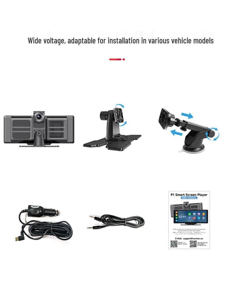 Navigatore per Auto con Touchscreen da 10,26 Pollici e Registratore Dual Dash Cam 1080P