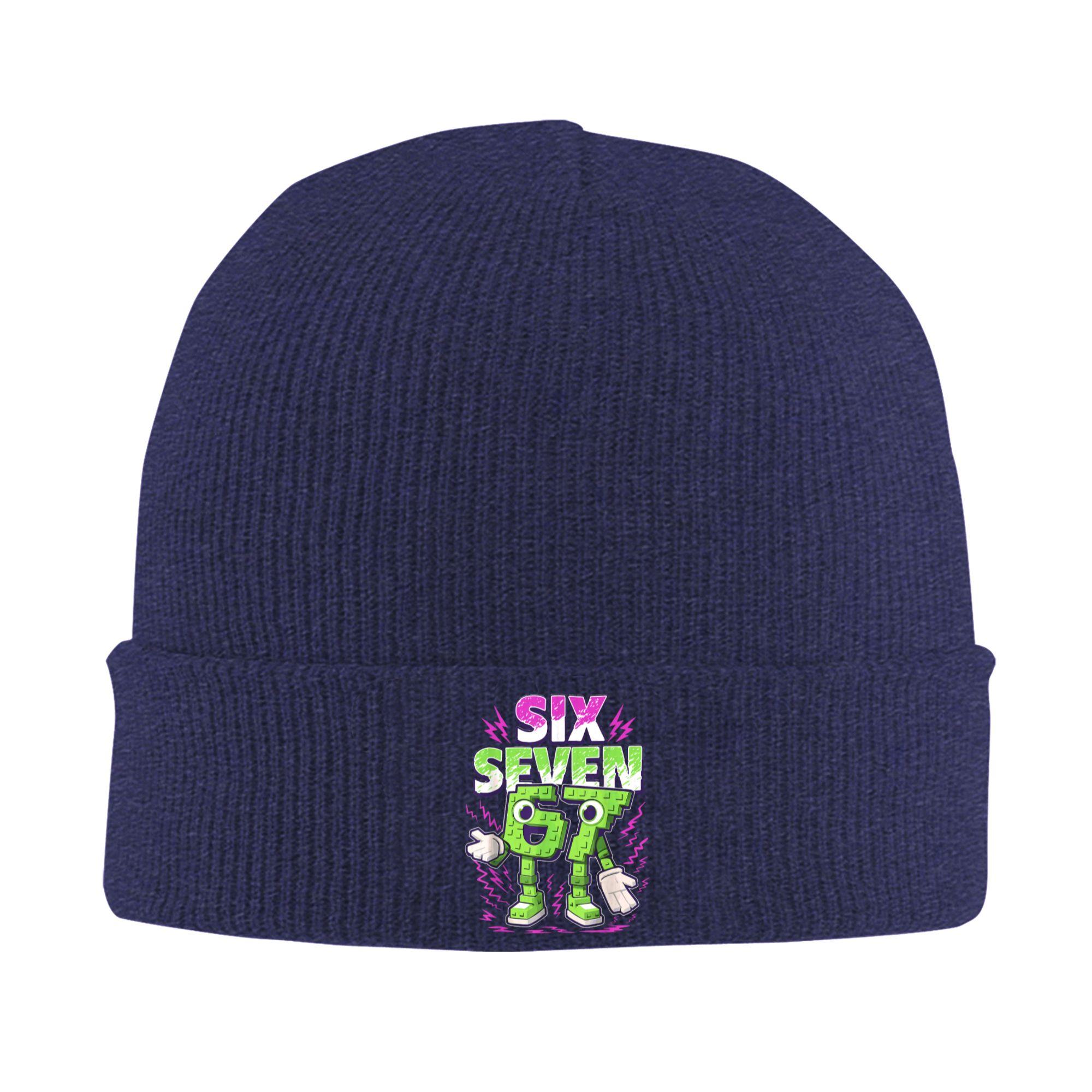 

67 Six Seven 67 Funny Italian Brainrot Gaming Meme Knit Hat Street Caps Adult Gym Beanie Hats Autumn Elastic Bonnet Hats One Size