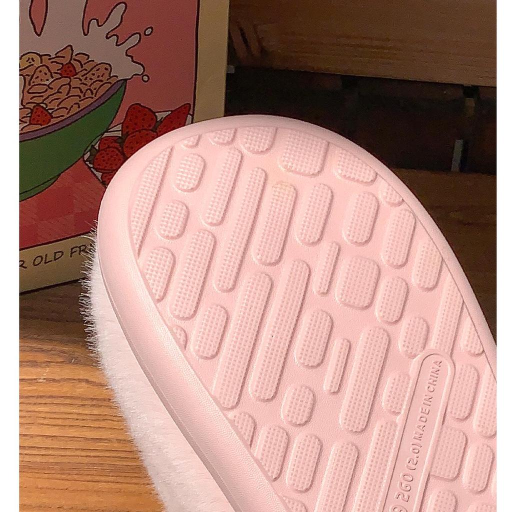 Women's Winter Plush Cotton Slippers - Cute Fruit Design, Cozy Velvet, Thick Sole, Couple-Friendly