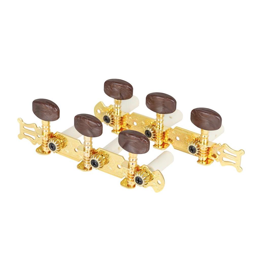 Agate Head Classical Guitar Tuning Pegs - Open-Type, Three-In-Line