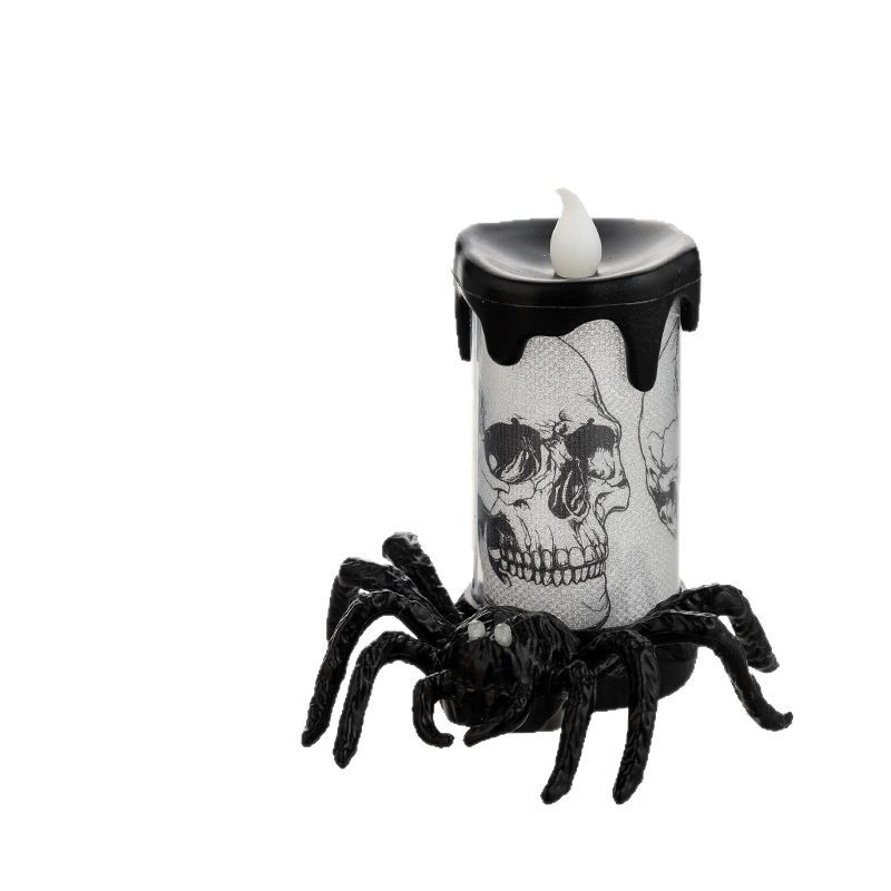 Halloween LED Spider Candle Light, Glowing Prop for Spooky Party Scene Decor, Creepy Atmosphere