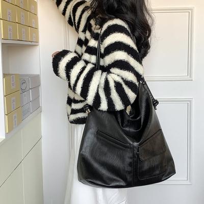 Tote Bag Large Capacity Women's Fashion Work Commuter Bag High Sense Niche Soft Leather Portable Shoulder Bag Women