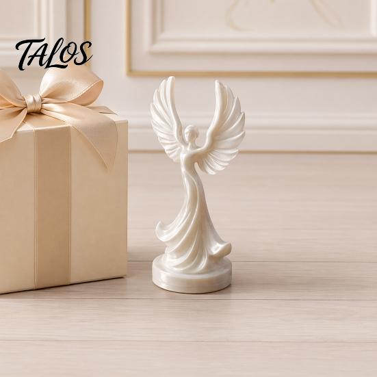 Small Angel Statue 3D Printed Dancing Figurine, Modern Winged Women Statue, Collectible Decorative Sculpture for Living Room, Bedroom, Bookshelf