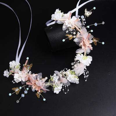 Braut-Tiara Handgefertigter Kristallschmuck Hochzeitsaccessoires Perlenkugeln Kinder Damen Girlande Krone Stirnband Accessoires