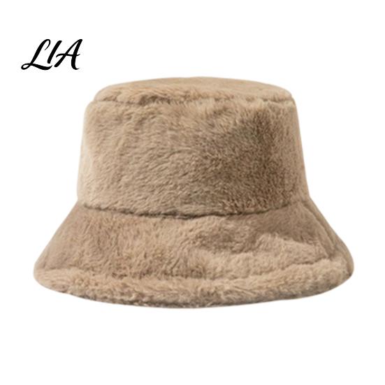 Fuzzy Bucket Hat for Women Plush Hat, Winter Warm Fisherman Cap, Cozy Soft Comfortable Skin Friendly Head Gear Fluffy Faux Fur Autumn Daily