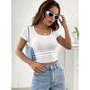 Maglietta Casual a Girocollo Monocolore alla Moda per Uso Quotidiano, Vacanze, Esterno, Abbigliamento Estivo, Top da Donna per l'Estate