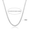 18K White Gold Plated Zirconia Tennis Necklace Choker, 4-Prong, Size Options: 2mm-6mm, Fashion Trend Bestseller