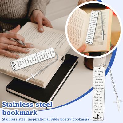 Inspirational Bible Verse Bookmark With Cross For Women Friends Girls Daughter Sister Bookworm Baptism Religious Church Gift