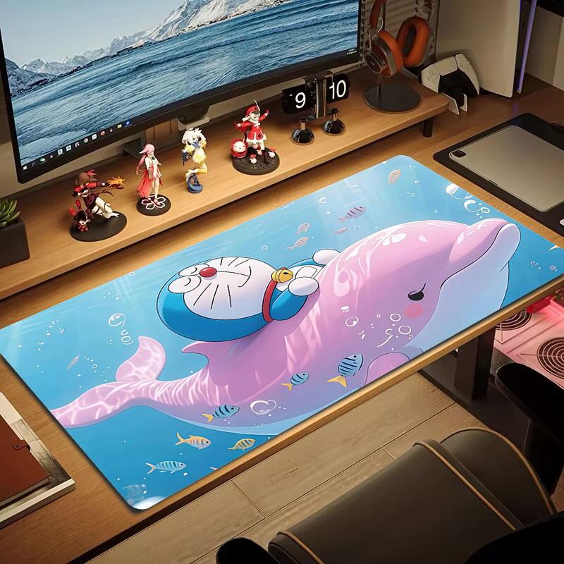 Doraemon4 Print Cushion Non-slip Laptop Tablet Big Mousepad XXL Mat Mini PC Playmat With Lock edge