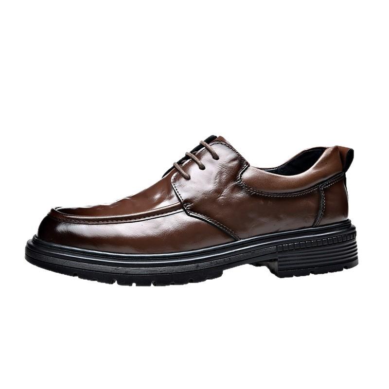 Leather Shoes Men's New First-layer Cowhide Business Leather Formal Leather Shoes Breathable and Wear-resistant Leather Shoes