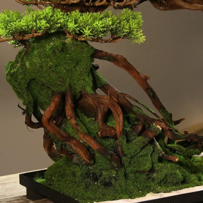 Simulation Green Plants Welcoming Pine Bonsai Planting Corners and Ornaments Living Room Decorations Zen Micro Landscape