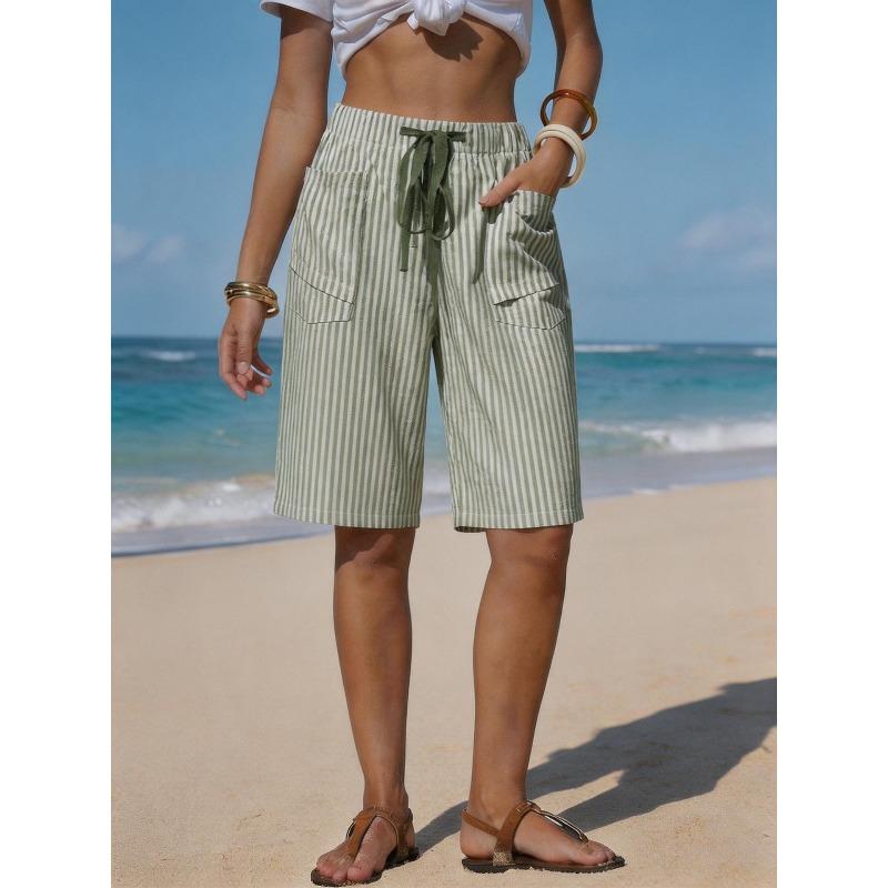 IHUASU Pantalones y capris con estampado de color sólido informal a la moda para mujer