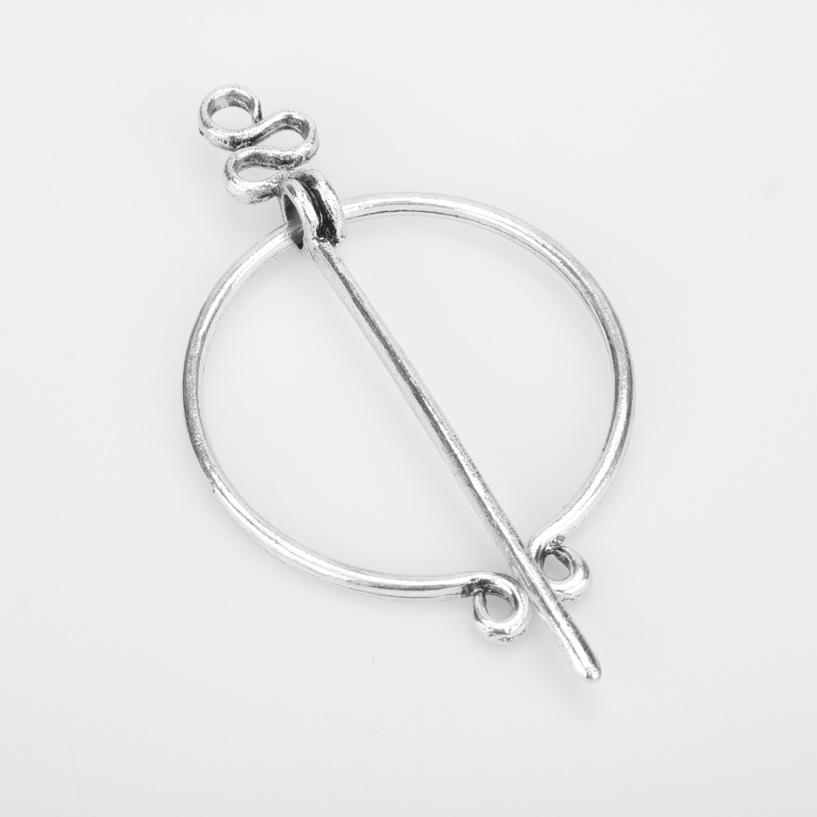 Viking Brooch Metal Round Circle Clip Buckle Clothing Ring Wrap Holder Silk Scarf Ring Clip T-shirt Tie Clip Women Ornament
