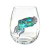 Clear Glass Cups for Party Stemless Wine Glasses with Marine Animal Pattern, 420ml Capacity, High Borosilicate Creative Gift Friends Cup, Round