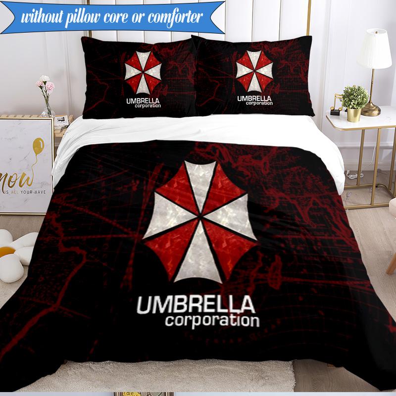 3PCS Resident Umbrella Bedding Set Duvet Cover Closure Includes 1 Duvet Cover & 2 Pillowcases for All Seasons Bedroom Decor Christmas Fan gifts