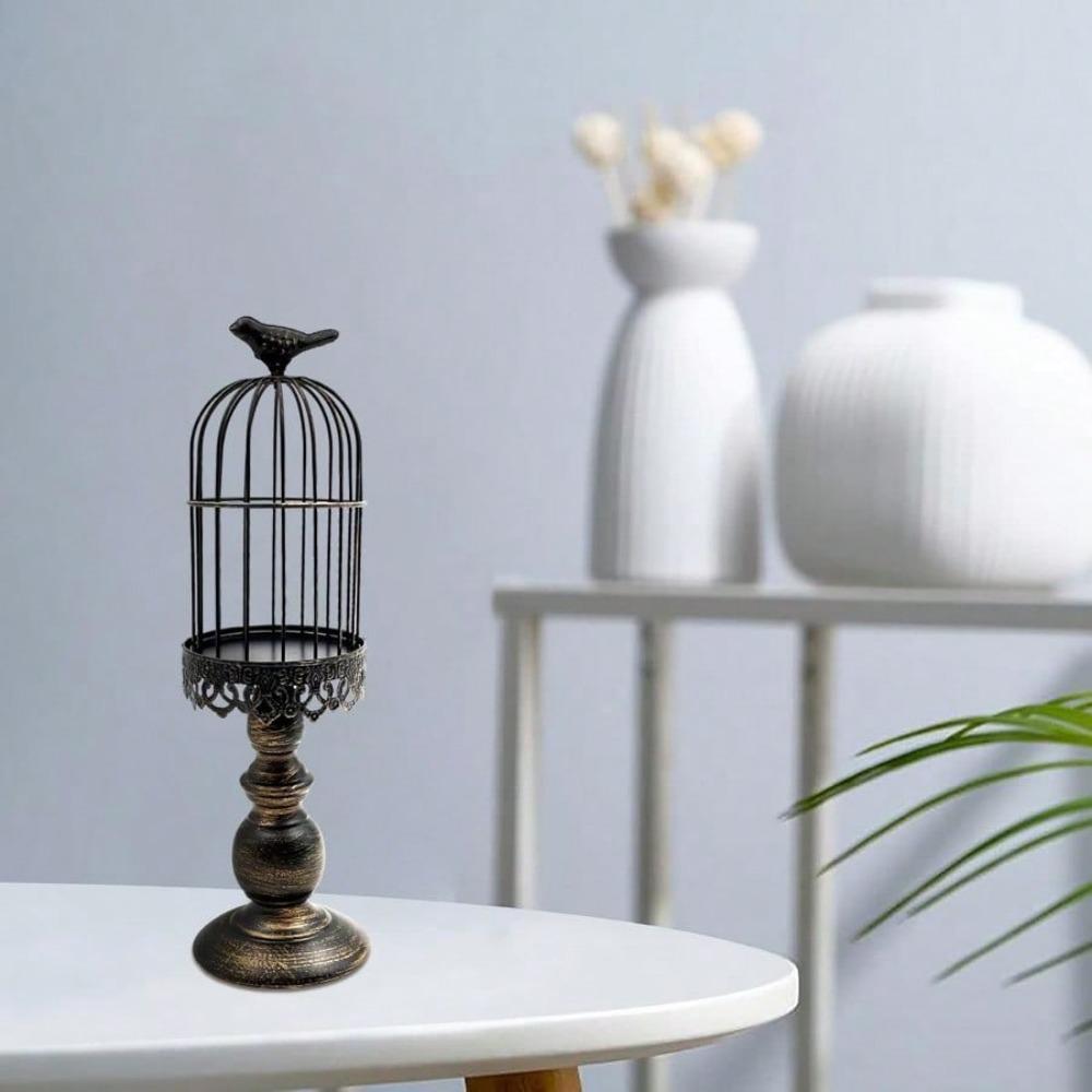 Decorative Birdcage Candle Holder, Vintage Candle Stick Holders, Wedding Candle Centerpieces For Tables, Metal Candlestick Holder Home Decor
