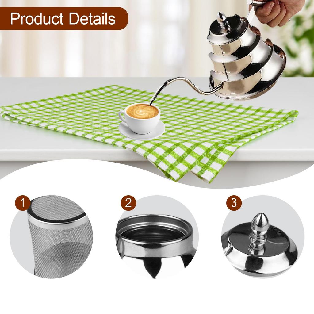 Coffee Kettle Drip Gooseneck Stainless Steel Pour Over Teapot Long Spout Filter Pot Water for