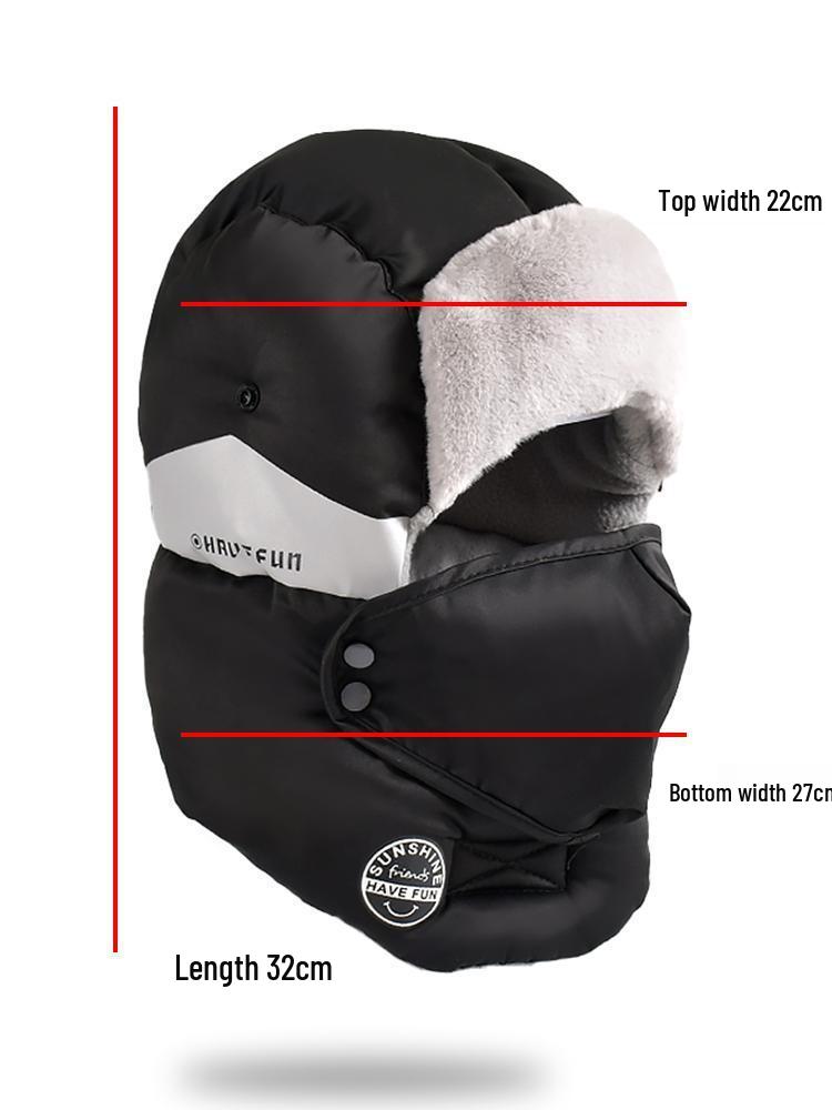 Men's Winter Ski Hat with Ear Protection, Windproof and Warm Pilot Hat for Outdoor Cycling
