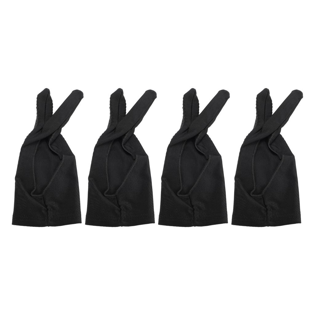 4 Pack Artist Drawing Glove Right Left Hand 3 Layer Two Finger Smooth Elasticity Breathable Digital Art Graphic Tablet