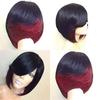 Elegant Short Mix Color Hair Wig With Natural Straight Synthetic Hair For Cosplay