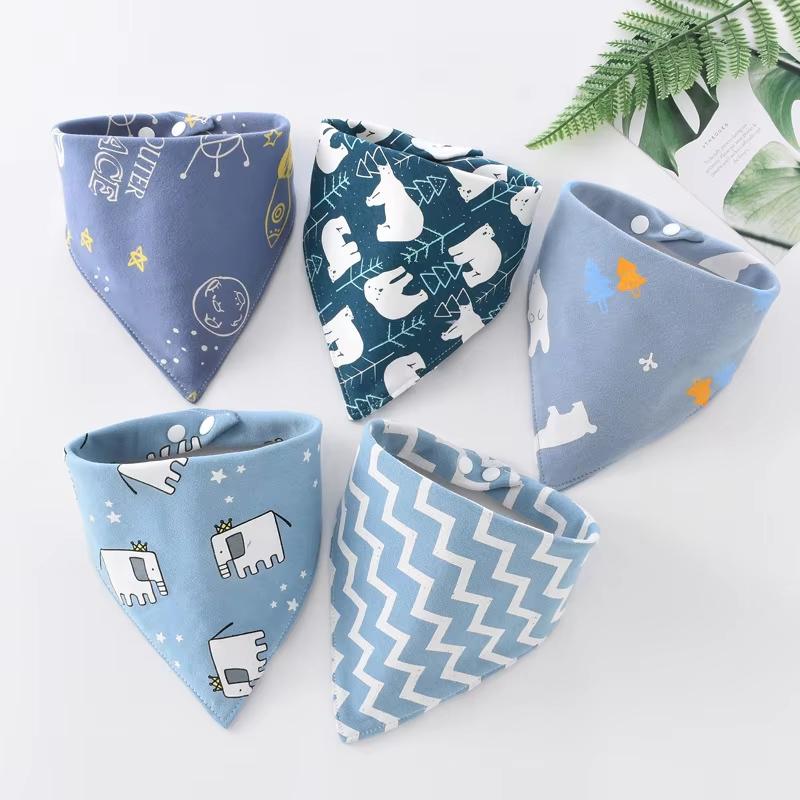 Baby Bibs 5 Pack Baby Bandana Drool Bibs Cotton for Unisex Boys Girls Babador Feeding Smock Infant Burp Cloth Baby Saliva Towel