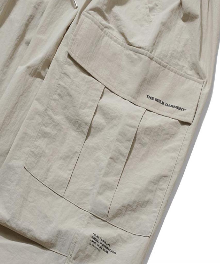 Deomail Ml Nylon Wide Balloon String Pants [Beige]