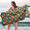 Kawaii-Style Smiling Tropical Fruit Beach Towel Large Thin Sand Free Quick Dry Towels Travel Swim Pool Yoga Gym Camping Adults