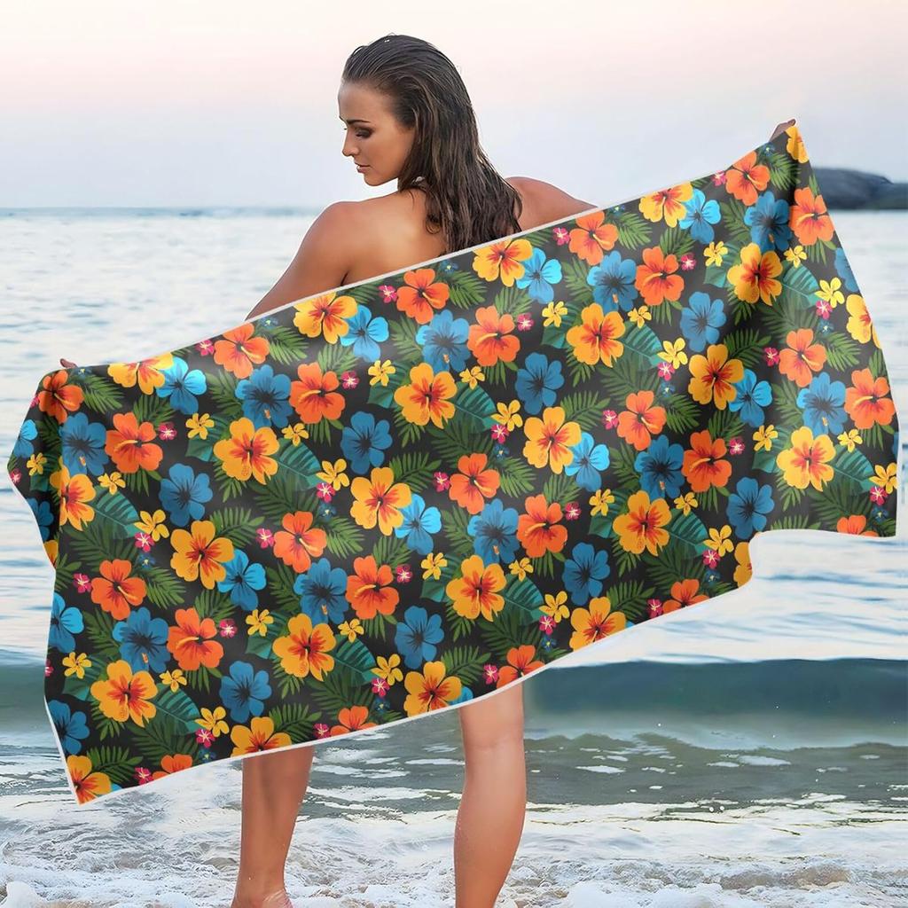 Kawaii-Style Smiling Tropical Fruit Beach Towel Large Thin Sand Free Quick Dry Towels Travel Swim Pool Yoga Gym Camping Adults