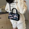 Chic Korean Style Bowknot Crossbody Bag In Black Beige Pink Silver For Women