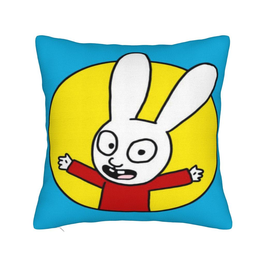 S-Simon Super Rabbit Pillow Cover Cute Funny Pillow Case For Chair Sofa Home Decor Design Pillowcases Birthday Gift