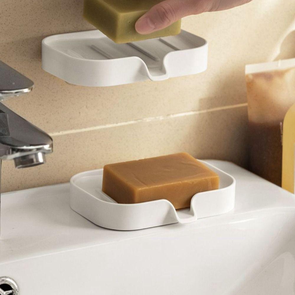 2Pcs Plastic Soap Holder Multi-function Wall Soap Shelf  Kitchen Countertop