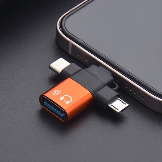 Type-C Adapterplugg Hurtigspill Kompakt Lading Dataoverføring Universell Størrelse Bærbar USB Mikro 3 OTG