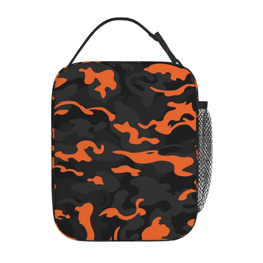 Camo Camouflage Insulated Lunch Bag for Women Children Leakproof Food Boxes Thermal Lunch Box Tote