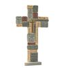 Resin Crosses Decors Statue With Stone Look Finish and Engraved Faith Message for Tabletop Shelf Prayer Corner Desk Accent In Quiet Home Space