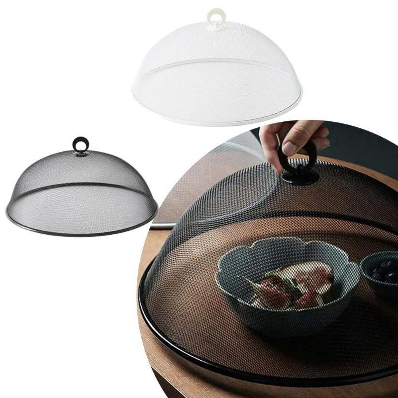 Protective Food Cover Dust Cover Mesh Anti-Flying Dish Cover Round Shape Household Cake Bread Plate for Outdoors Parties BBQs