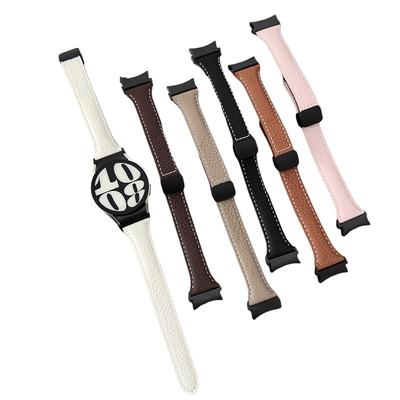Bracelet mince en cuir de vache pour Samsung Galaxy Watch 4 5 Pro 40mm 44mm 45mm, fermoir pliant pour Samsung Galaxy 6 Classic 43 47mm, accessoires