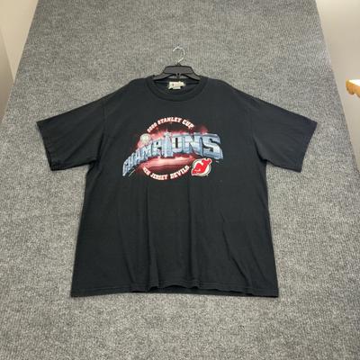Vintage tričko New Jersey Devils Lee Sport XL Čierne Šampióni Stanley Cup 2000