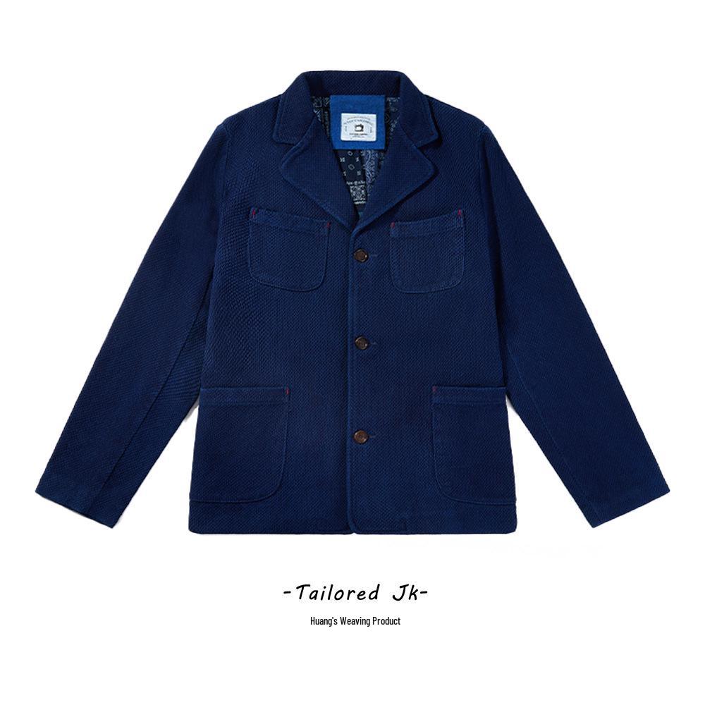 Huang s Hand-Dyed Indigo Vintage French Workwear Jacket Large индиго