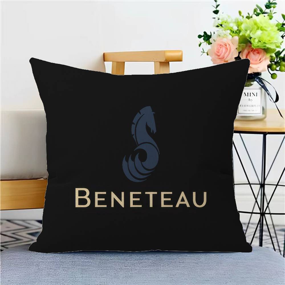 B-Beneteau Logo Personalized Pillow Cover Kids Bedroom Wild Party Decor Pillowcase Kid Birthday Shower Gift