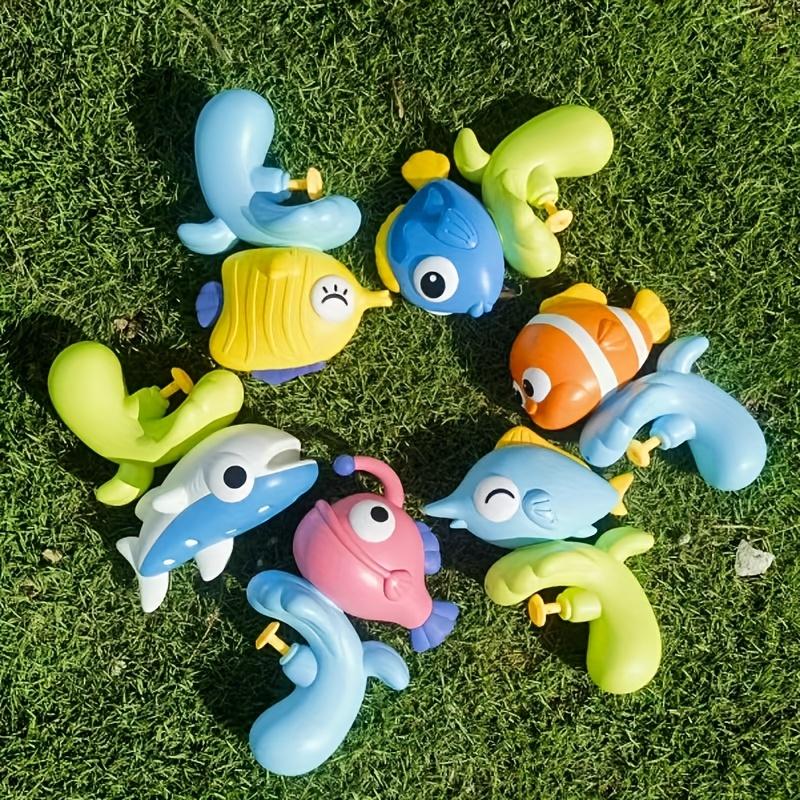 Pistol cu apă colorat în stil animal marin oceanic pentru adolescenți, design pește albastru, galben, set de jucării inedit pentru piscină și plajă, potrivit pentru petrecere a timpului liber educativ,