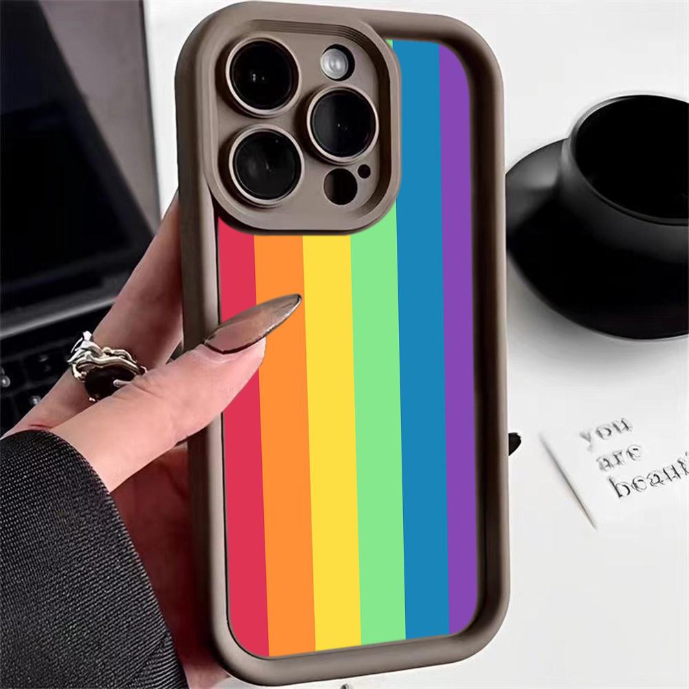 Ae93 Rainbow Art Design Protective Phone Cases for iPhone 13 14 15 Pro Max XR infinix Hot 40i 30i Tecno Camon 30 20 Pro Angel Eyes TPU Back Cover