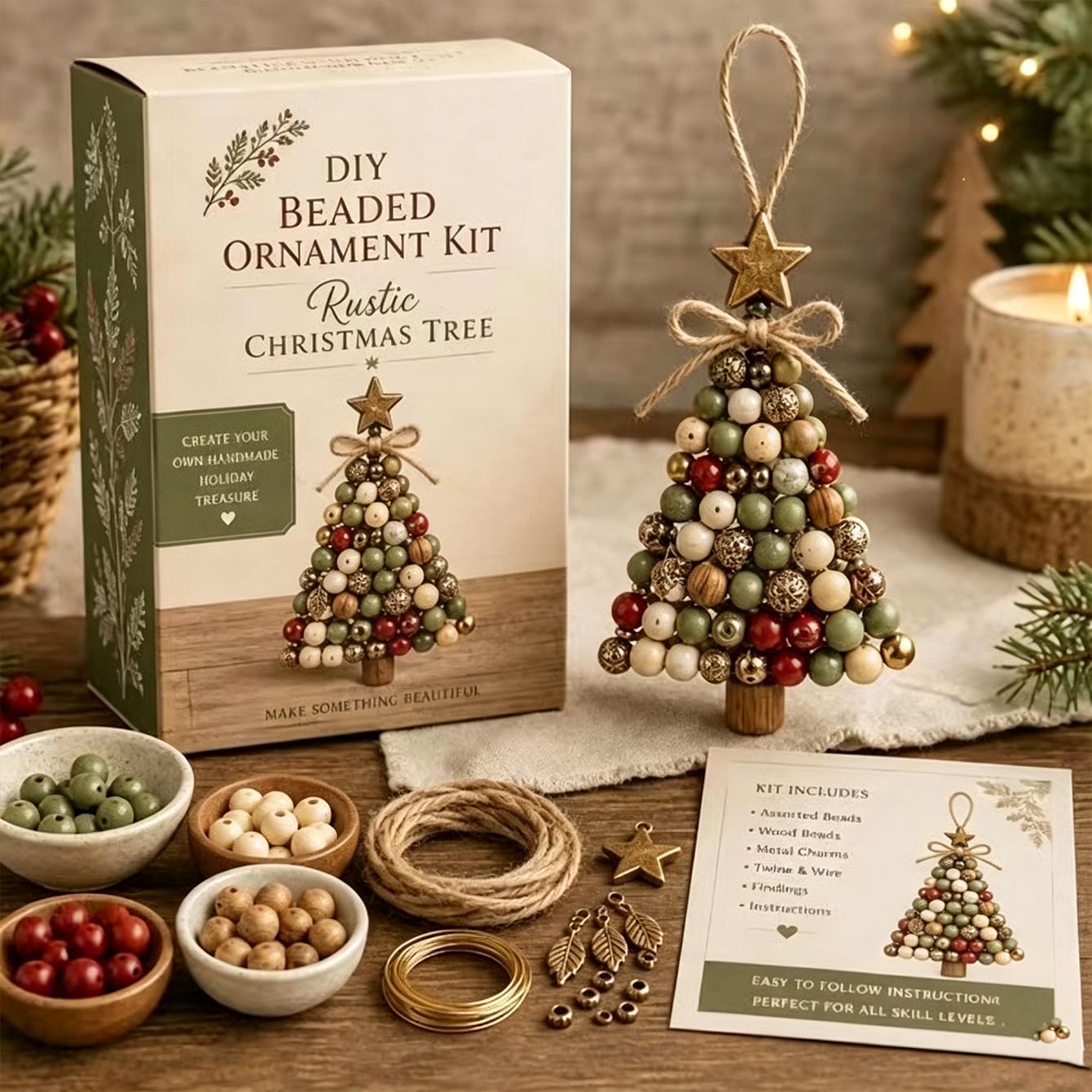 Duurzame DIY Kerstboom Ornament Kit Kralen Hangende Kralen Knutselset Kerst Knutselset Feestelijke Vakantie Activiteit