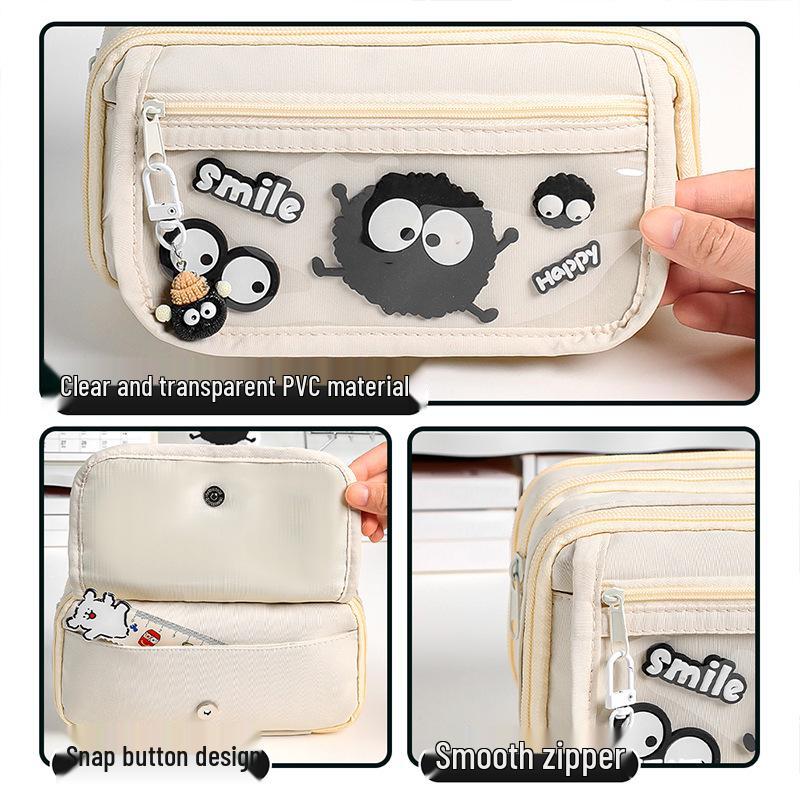 Upgraded Transparent Coal Ball Pencil Case - Stylish, High Capacity for Boys & Girls