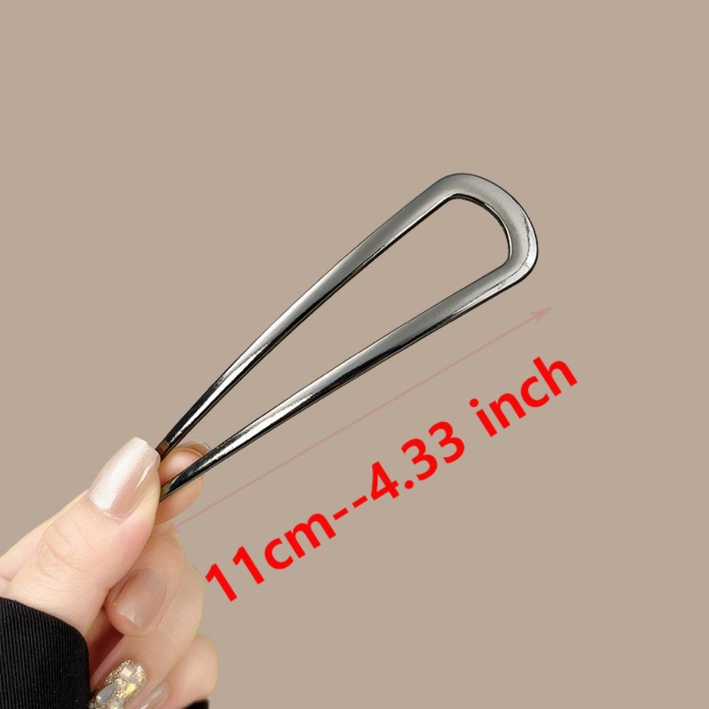 Vintage Metall U-förmige Haargabel Mode Geometrisch Unregelmäßig Legierung Haarspangen Clips Kopfschmuck Damen Mädchen Einfache Haarstäbchen Geschenke
